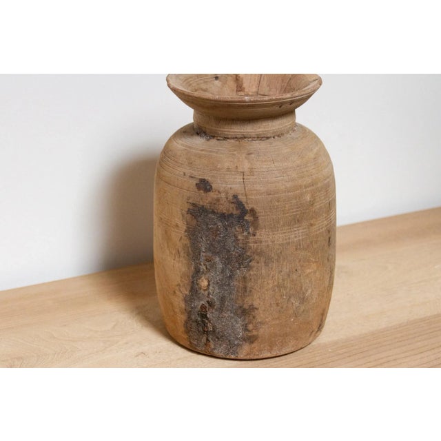Wood Antique Wooden Pot-Bindu For Sale - Image 7 of 10