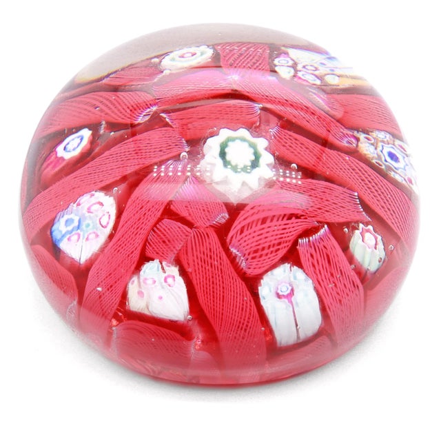 Antique English Arculus Pink Chequer Glass Paperweight For Sale - Image 13 of 18
