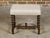 Barley Twist English 19th Oak Stool with Cross Stretcher and Custom Upholstery For Sale - Image 4 of 11