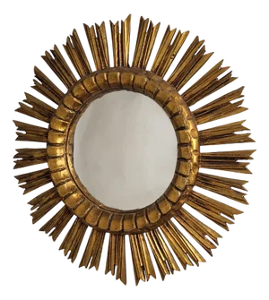 Mid-Century Giltwood Sunburst Mirror, 1950s
