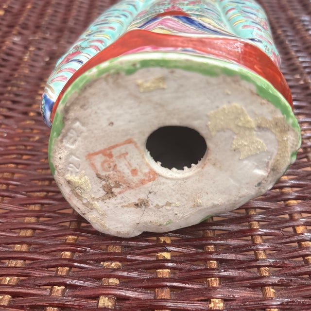 Asian Style 1920's Femme Rose Chinese Porcelain Scholar For Sale - Image 4 of 5