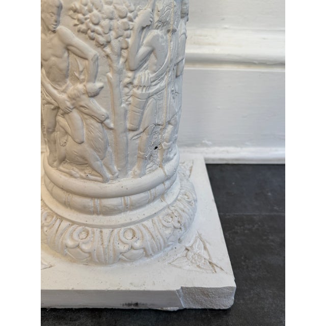 Vintage 1980s Romanesque Hunt Design Column Pedestal Plant Stand For Sale - Image 10 of 16
