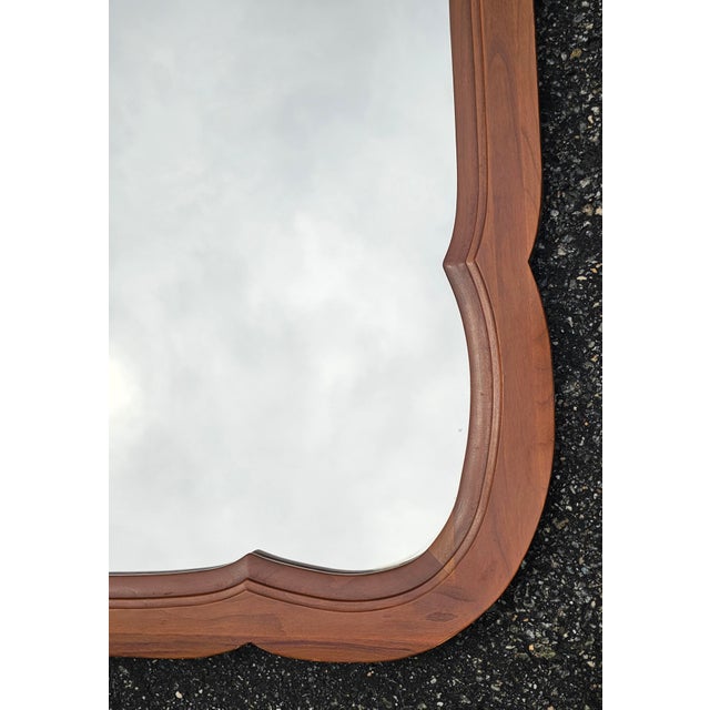 Mid Century Permacraft Provincial Style Carved Solid Cherry Wall Mirror For Sale - Image 10 of 10