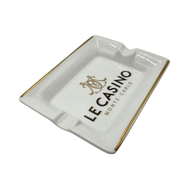 Vintage Le Casino Monte-Carlo France Ashtray Dish White Porcelain For Sale - Image 9 of 12