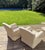 A Pair of Howard & Sons Green and White Lounge Chairs With Custom Tan Slipcovers For Sale - Image 14 of 18