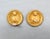 Vintage Signed Gerard Yosca Round Orange & Black Striped Clip Earrings- 2 Pieces For Sale In Philadelphia - Image 6 of 7