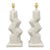 1980's Post Modern White Zig Zag Plaster Lamps by Ziggurat - A Pair For Sale