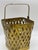 Mid 20th Century Large Vintage Woven Brass Basket Handled Basket For Sale - Image 5 of 12