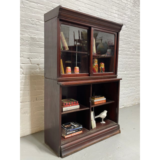 Antique Oak Bookcase / China Cabinet by Danner Furniture, C. 1910s For Sale - Image 4 of 11
