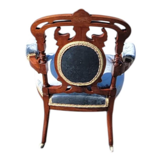 19th Century American Walnut John Jellif Chair Caryatid Figural Arms For Sale In Philadelphia - Image 6 of 17