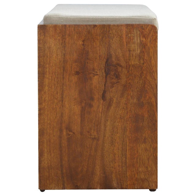 Wood Solid Wood Bench With Storage For Sale - Image 7 of 8