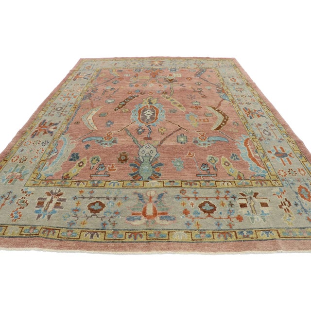 Contemporary Rustic Turkish Oushak Rug - 08'00 X 10'09 For Sale - Image 3 of 9
