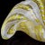 Glass Murano Fratelli Toso Yellow White Twisting Ribbons Gold Flecks Vintage Italian Art Glass Decorative Bowl For Sale - Image 7 of 9