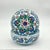 Blue Handmade Ceramic Lidded Bowl (16cm) Blue and Red Spring Flowers Flat Top Finial For Sale - Image 8 of 9
