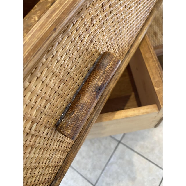 Vintage Rattan and Bamboo Cane Chest of 3 Drawers, 1970s For Sale - Image 14 of 15