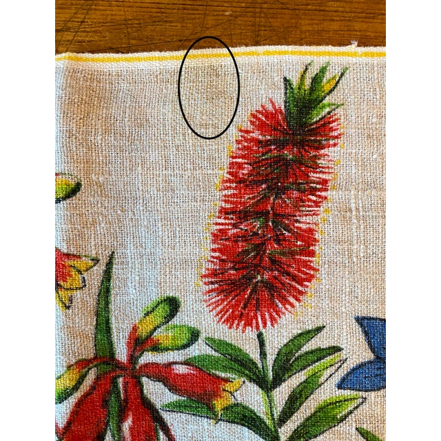 Vintage Australian Wildflowers Linen Tea Towel Wall Designed by Heil