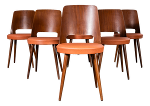 French Baumann Mondor Dining Chairs in Bentwood, 1960s, Set of 6