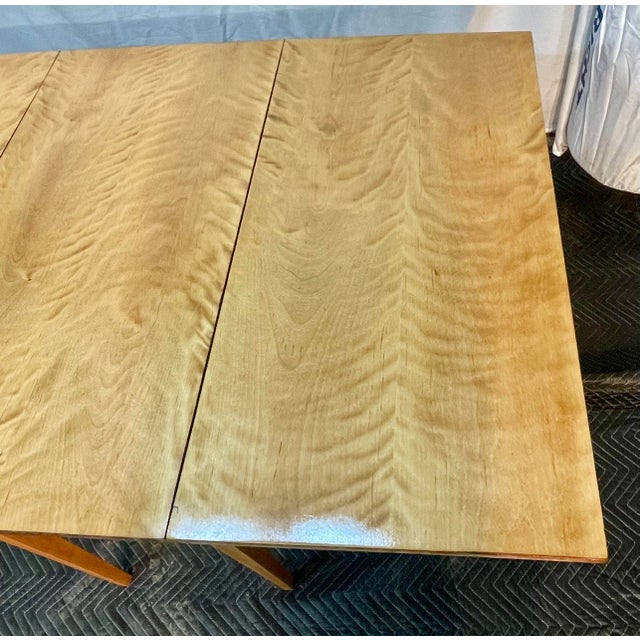 Curly/Tiger Maple Pennsylvania Bench Made Vintage Double Gate Leg Table For Sale - Image 4 of 18