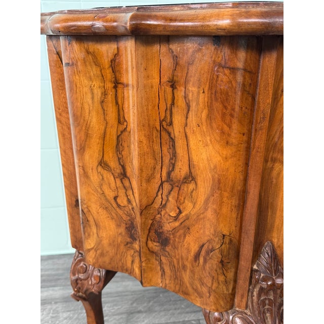 Vintage Walnut Bedside Tables with Marble Top, 1930s, Set of 2 For Sale - Image 18 of 18