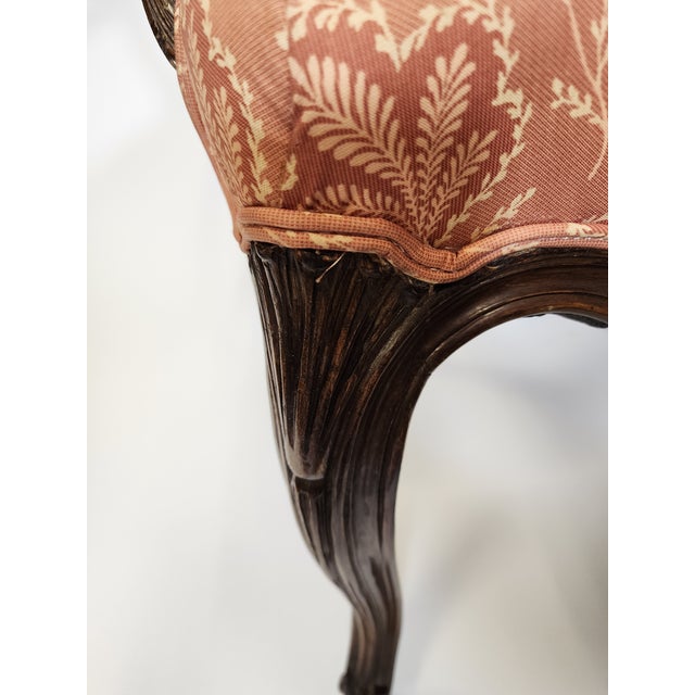 Brown Vintage French Style Carved Armchairs - Pair For Sale - Image 8 of 12