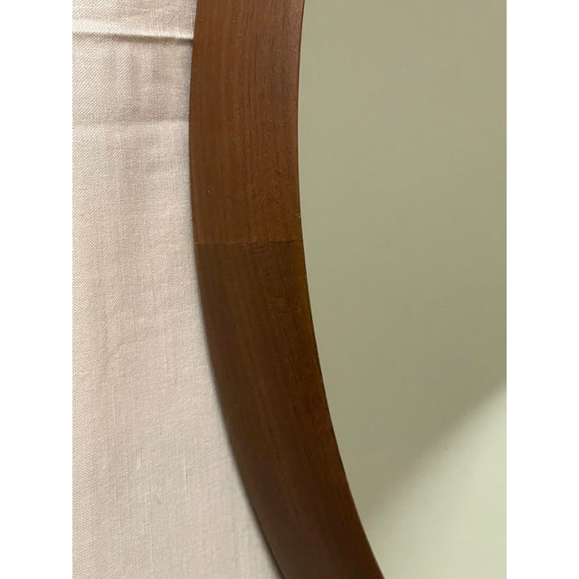1980s Round Teak Mirror, 1980s For Sale - Image 5 of 11
