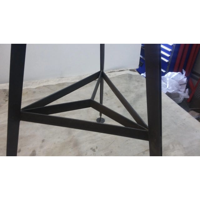 Delta Steel and Pine Stool For Sale - Image 4 of 6