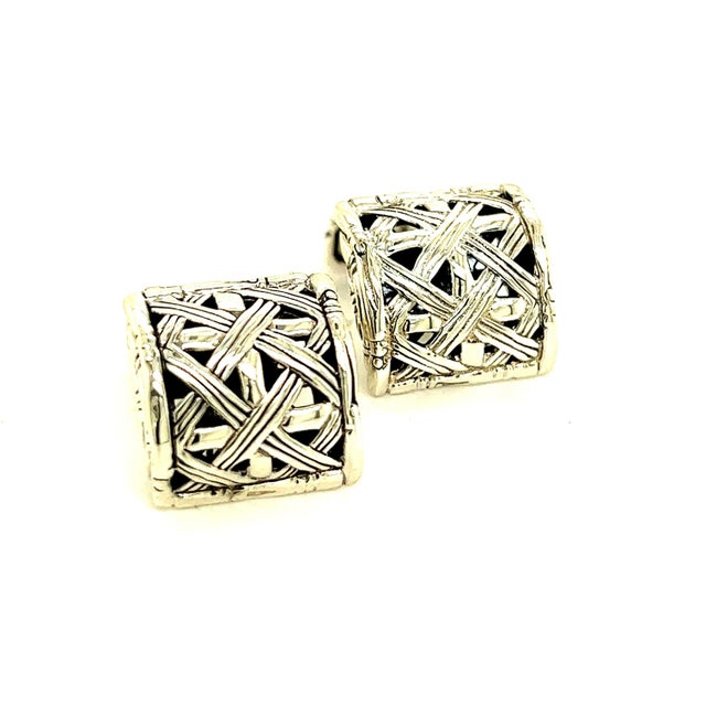 Metal 1990s John Hardy Estate Cufflinks Sterling Silver, 2 Pieces For Sale - Image 7 of 7