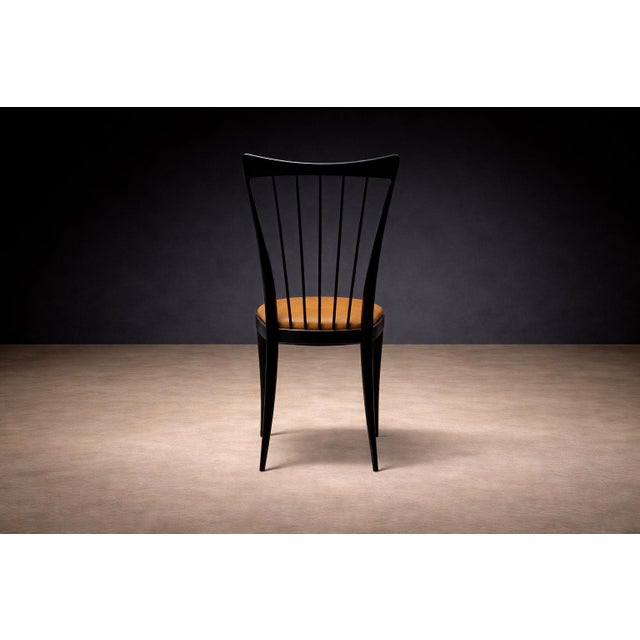 Wood Set of 8 Dining Chairs in Hardwood & Leather, Giuseppe Scapinelli, 1950s - Lot 471 For Sale - Image 7 of 11