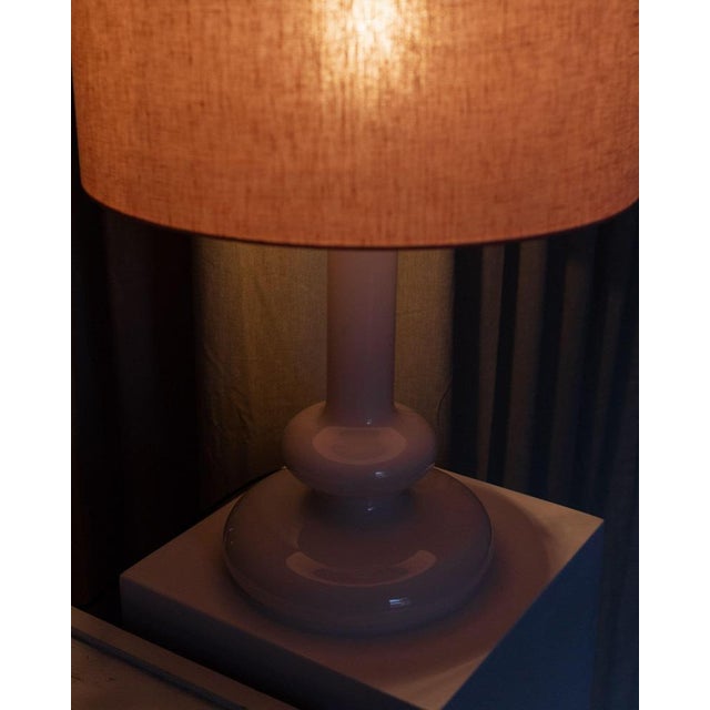Pink Plaza Table Lamp by Hsin Lung Lin for Holmegaard, 1978-1984 For Sale - Image 8 of 11