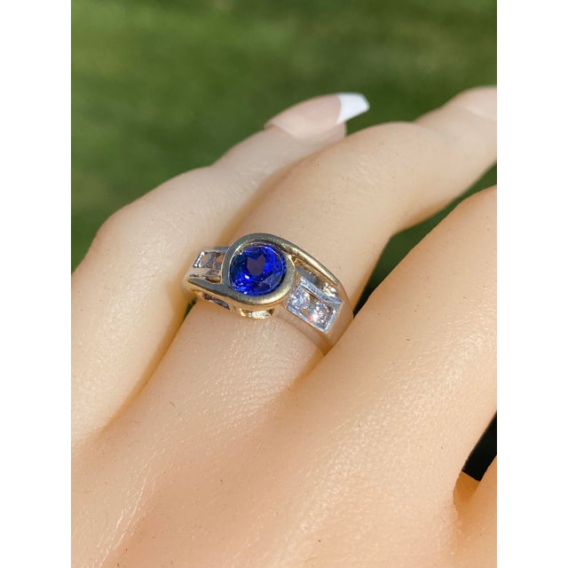 The Crieff: Ladies 14K Two Tone Ring set with Tanzanite and Diamonds For Sale - Image 10 of 10