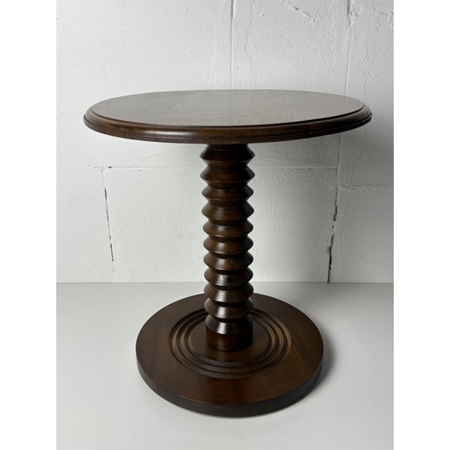 Brutalist French Wood Turned Wine Press Side Table from Charles Dudouyt, 1950s For Sale - Image 11 of 15