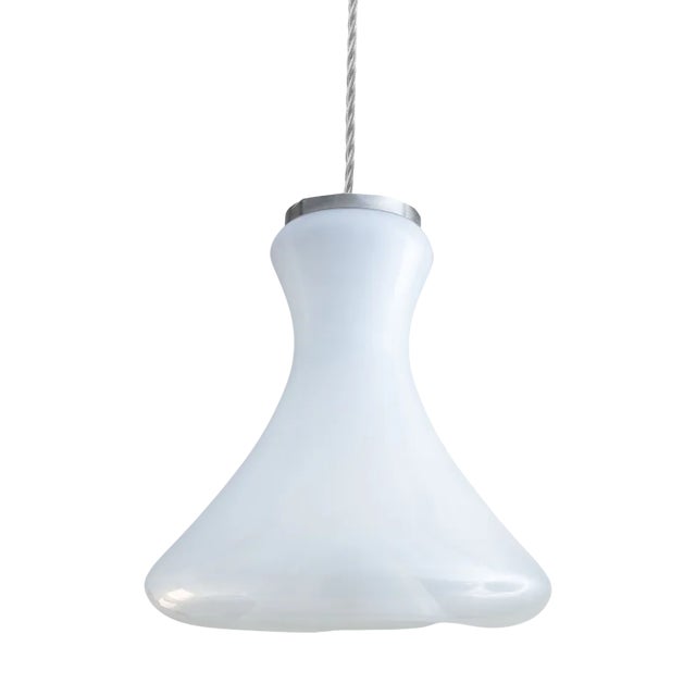 White and Blue Glass Chandelier in Glass from Vistosi For Sale