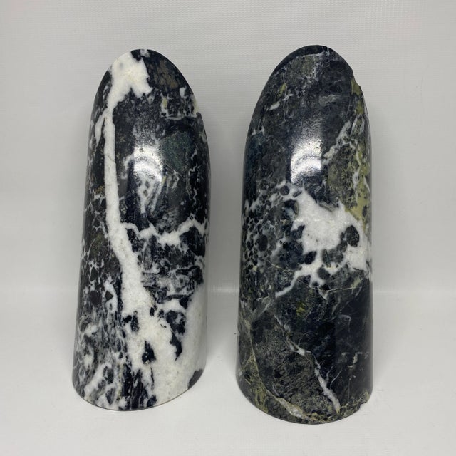 Vintage Slanted Green Marble Bookends For Sale In New York - Image 6 of 13