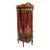 French Rococo Curio Cabinet With Tufted Velvet Interior, Gold Leaf & Bronze Accents For Sale