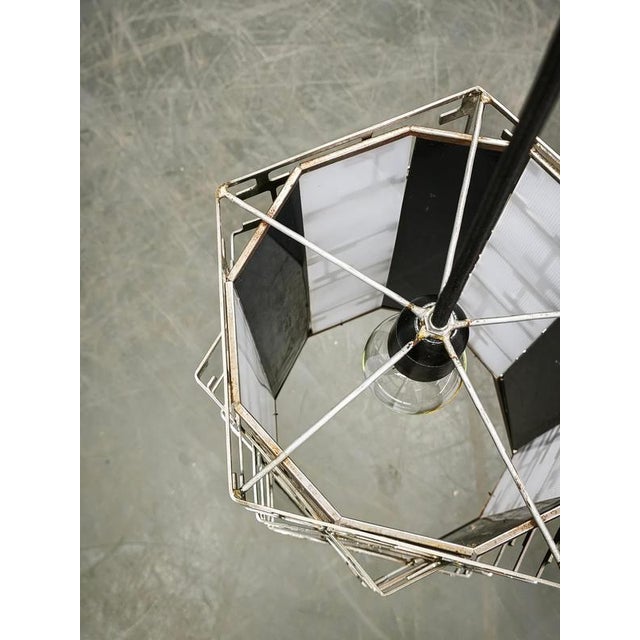 Mid-Century Czech Geometric Chrome Pendant Light, 1960s For Sale - Image 4 of 12