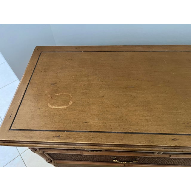 Vintage Bamboo & Rattan Dresser For Sale - Image 4 of 8