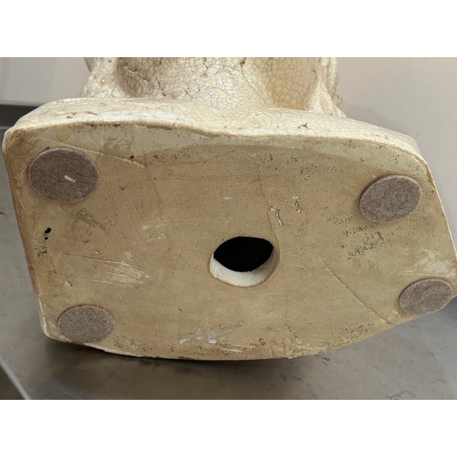 Crackled Ivory Ceramic Bust Sculpture For Sale - Image 4 of 5