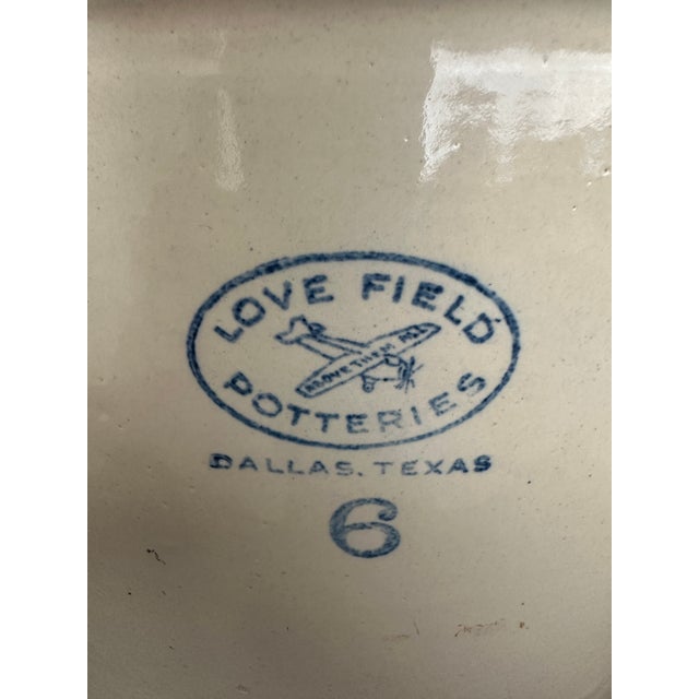 Vintage Love Field Potteries Dallas Texas Stoneware Crock No. 6 For Sale - Image 11 of 14