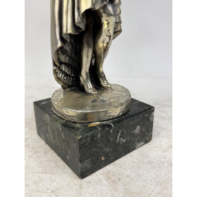 Silver Figurative Metal Statue of Spring Woman, 1940s For Sale - Image 8 of 11