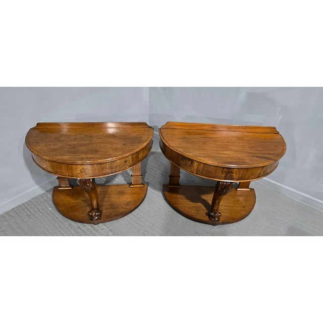 Victorian Mahogany Console Tables, 1880, Set of 2 For Sale - Image 3 of 9