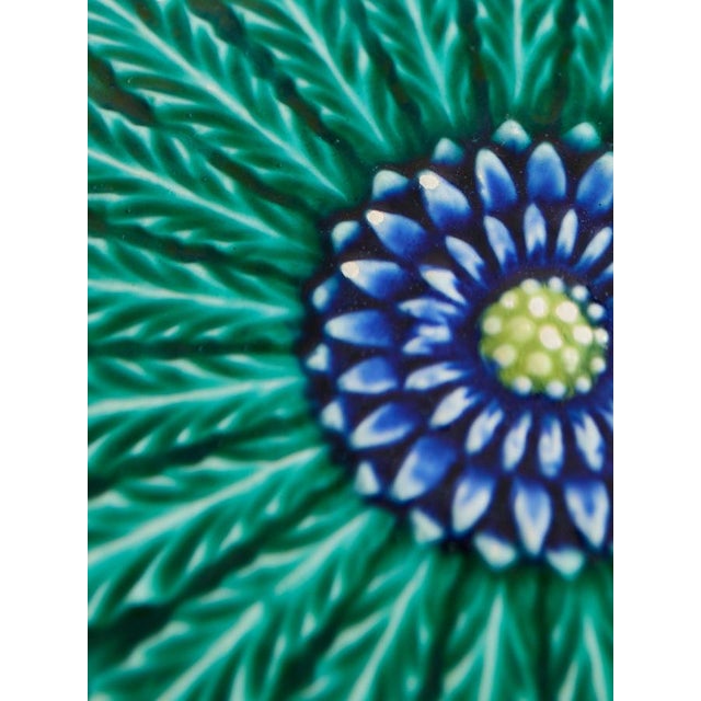 Aqua Majolica Antique Villeroy & Boch Plate For Sale - Image 8 of 11