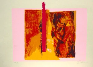 Woman in Pink - Original Lithograph by Nicola Simbari - 1976 1976