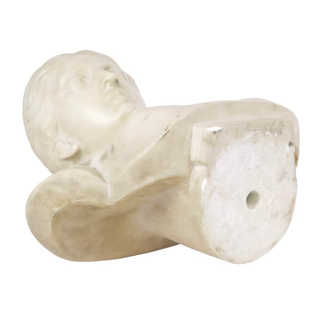 Stone Italian Carved Marble Bust of a Young Woman For Sale - Image 7 of 16
