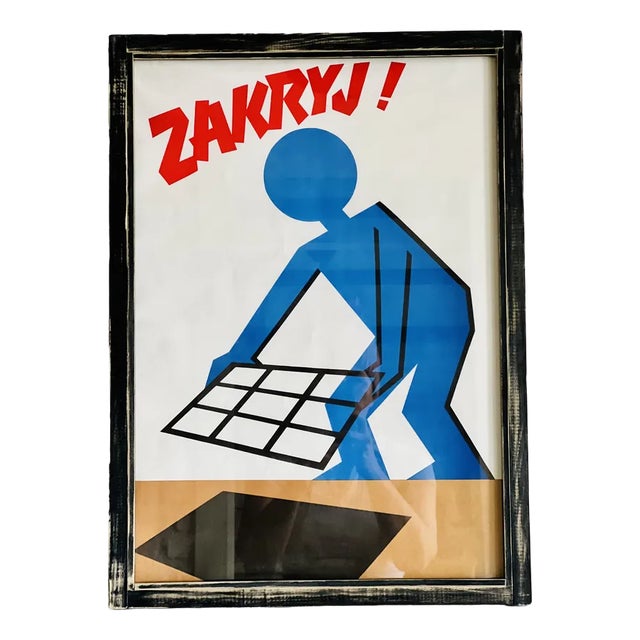 Vintage Industrial Framed Poster For Sale