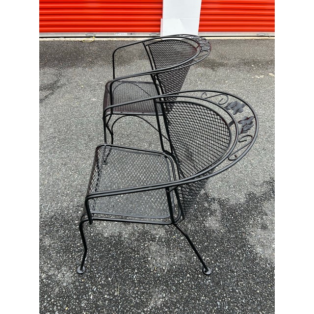 1960s Wrought Iron Patio Set Table and 4 Barrel Chairs For Sale In Washington DC - Image 6 of 11