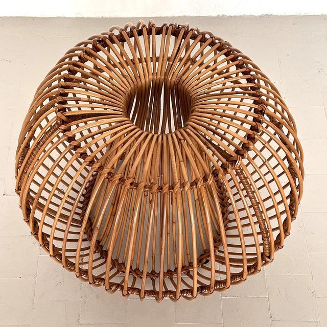 Mid-Century Bamboo Stool with New Cushion attributed to Janine Abraham & Dirk Jan Rol, 1960s For Sale - Image 9 of 14