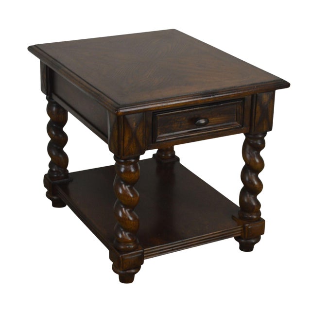 Lane Eddie Bauer Home Collection Oak Barley Twist Side Table Chairish