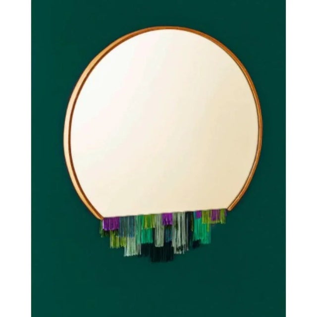 Contemporary Fringe Mirror in Orange by Tero Kuitunen For Sale - Image 3 of 6