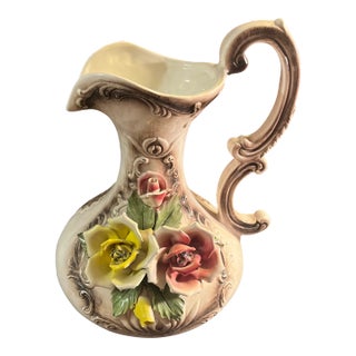 Mid 20th Century Capodimonte Porcelain Pitcher For Sale