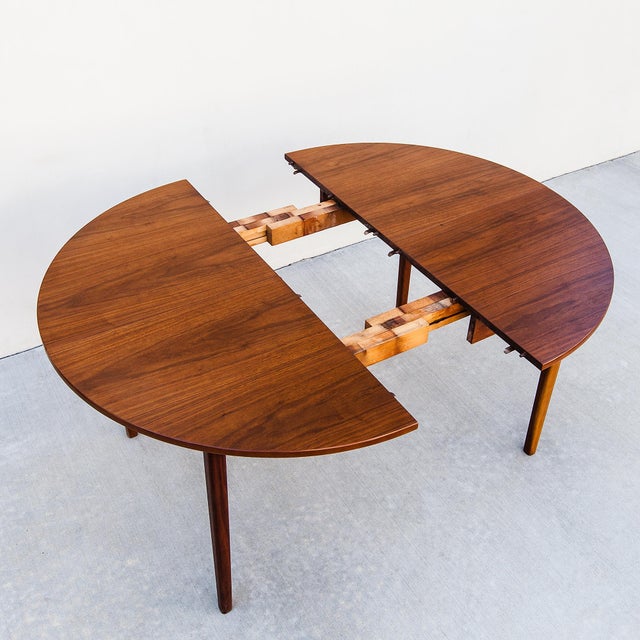 Mid-Century Modern 1960s Uncommon Danish Modern Two-Way Walnut Expandable Dining Table For Sale - Image 3 of 15